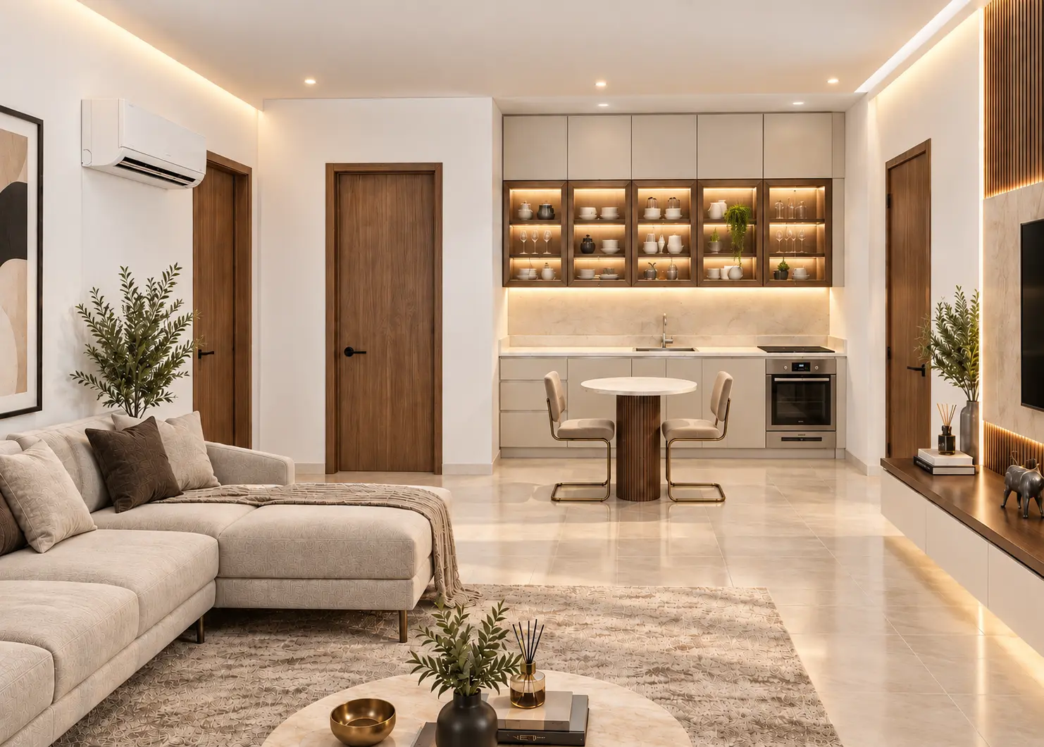 One-bedroom apartment living area at Prime Accra (render), Airport Residential Area, Accra