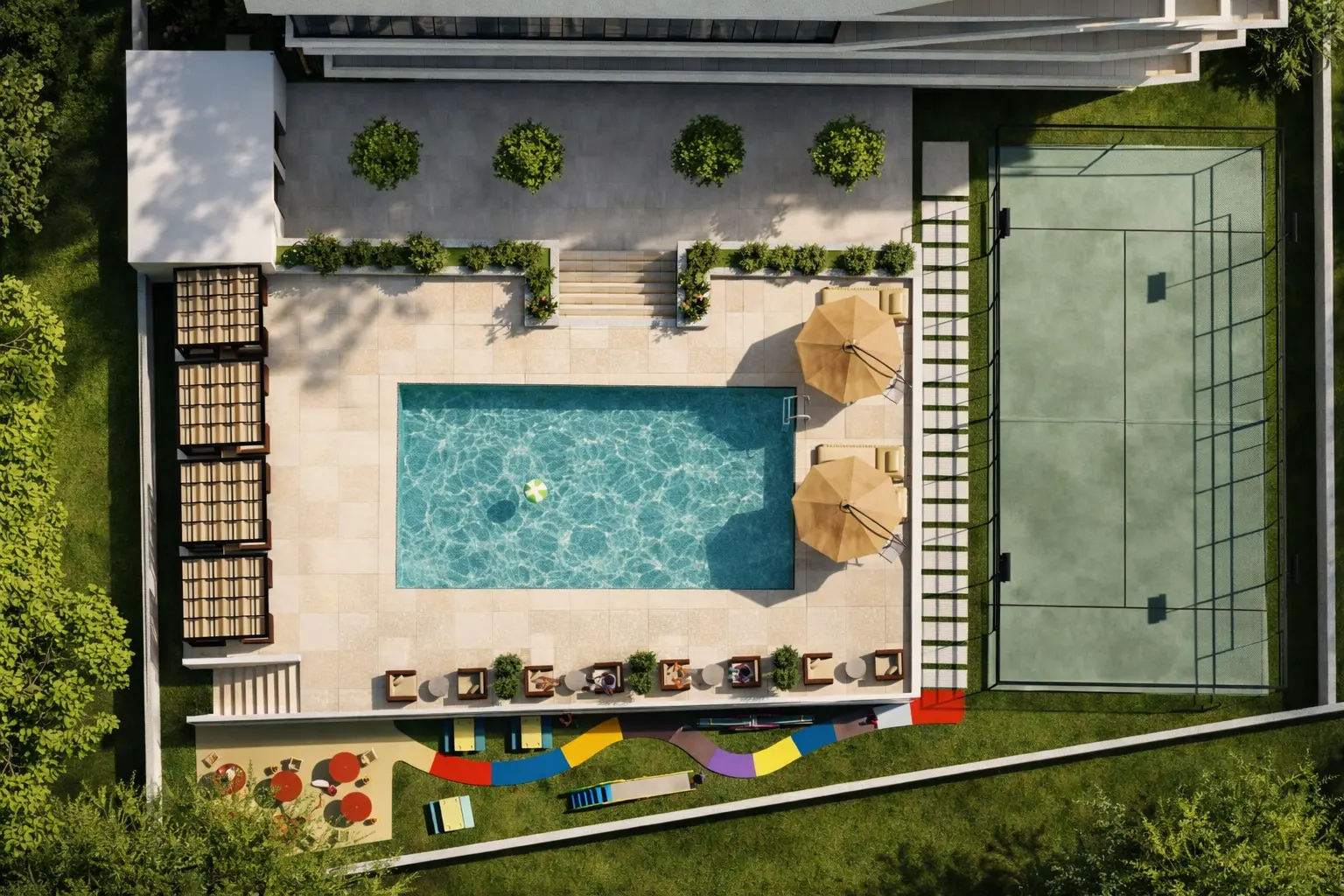 The padel court, alternate view at Prime Accra (render), Airport Residential Area, Accra