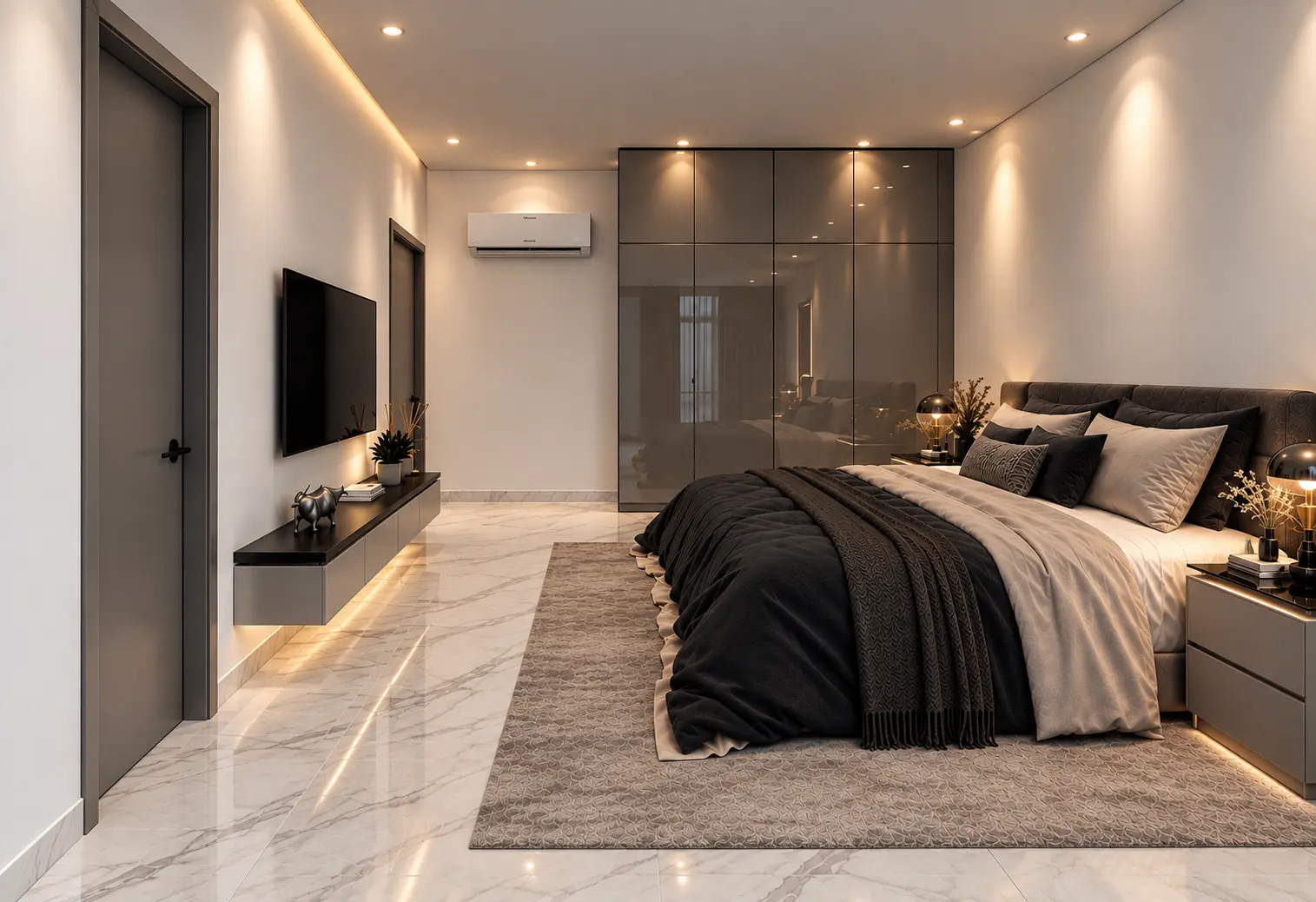 Two-bedroom apartment bedroom at Prime Accra (render), Airport Residential Area, Accra